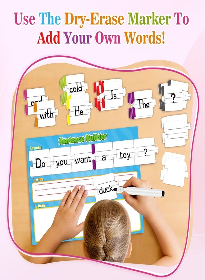 PraxiKidy Sentence Building for Kids,Sight Word Puzzles for Kindergarten 1st 2nd Grade,Speech Therapy Materials ESL Special Education Classroom Must Haves Reading Games Learning Activities Homeschool - Image 5