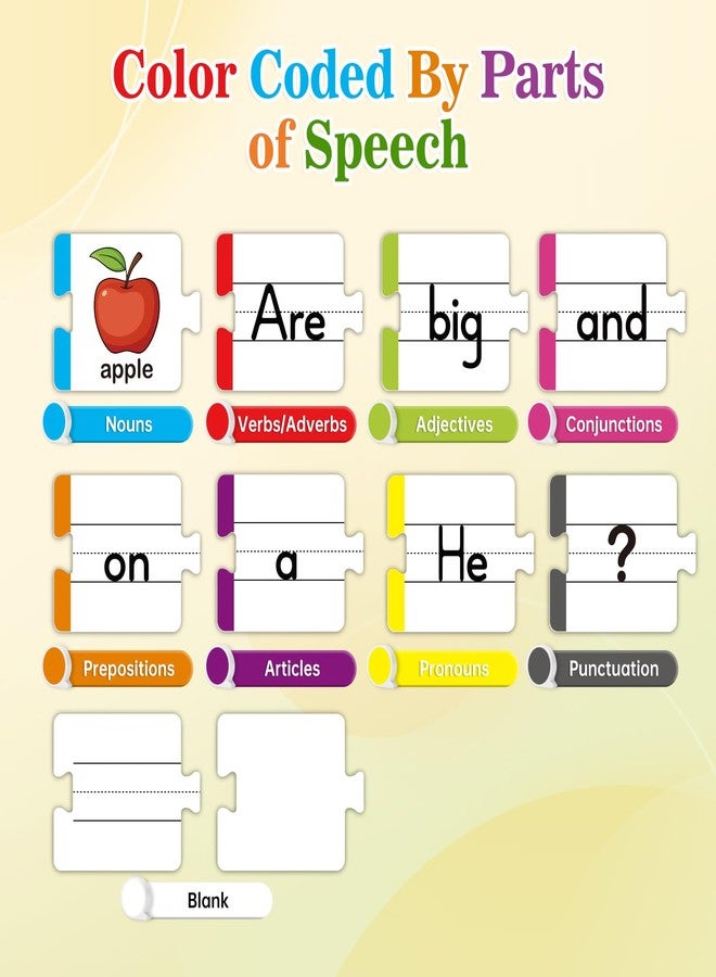 PraxiKidy Sentence Building for Kids,Sight Word Puzzles for Kindergarten 1st 2nd Grade,Speech Therapy Materials ESL Special Education Classroom Must Haves Reading Games Learning Activities Homeschool - Image 2