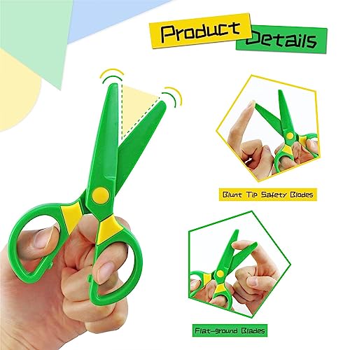 JIALEEY Plastic Child-Safe Scissor Set, Toddlers Training Scissors, Pre-School Training Scissors and Children Art Supplies（3pcs） - Image 4