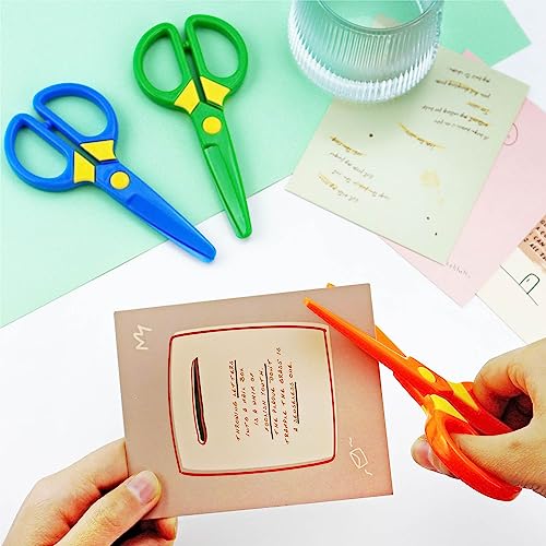 JIALEEY Plastic Child-Safe Scissor Set, Toddlers Training Scissors, Pre-School Training Scissors and Children Art Supplies（3pcs） - Image 3