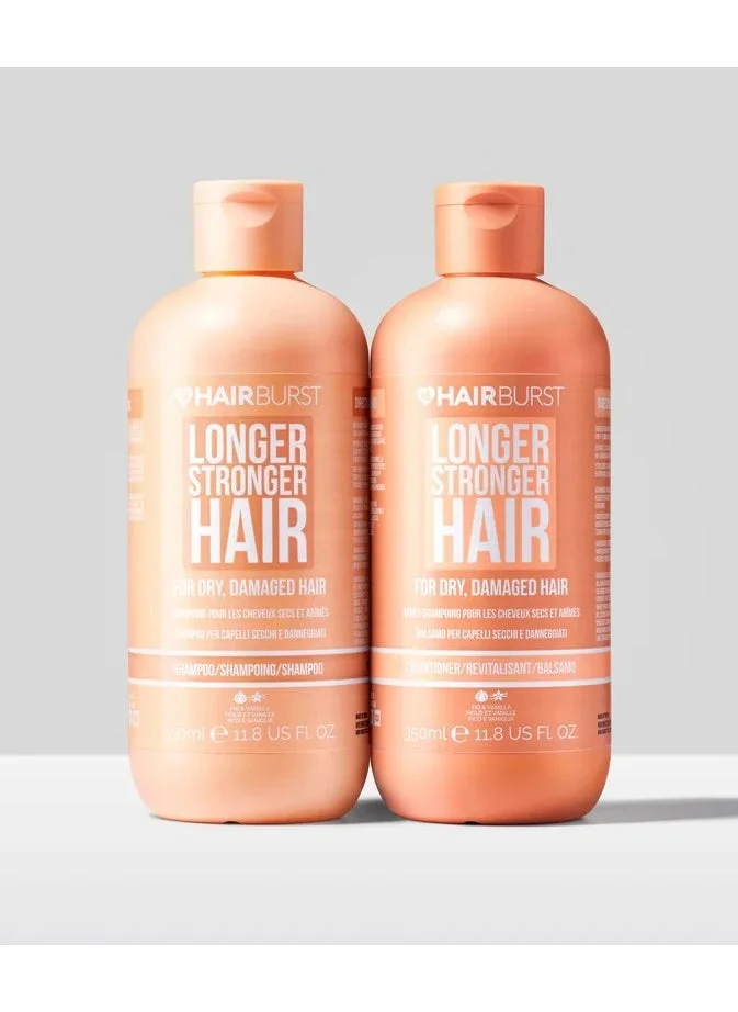 هيربرست SHAMPOO & CONDITIONER FOR LONGER, STRONGER DRY, DAMAGED HAIR - Moisture Locking, Breakage Reducing, Colour Protecting - Enriched with Vitamin B5, Almond Oil & Fig Extract - Silicone Free UK Made