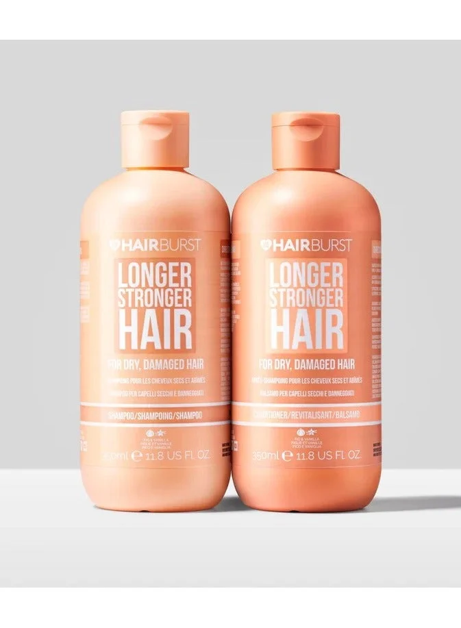 HAIR BURST Shampoo & Conditioner For Longer, Stronger, Dry, Damaged Hair - Moisture Locking, Breakage Reducing, Colour Protecting - Enriched with Vitamin B5, Almond Oil & Fig Extract - Silicone Free UK Made