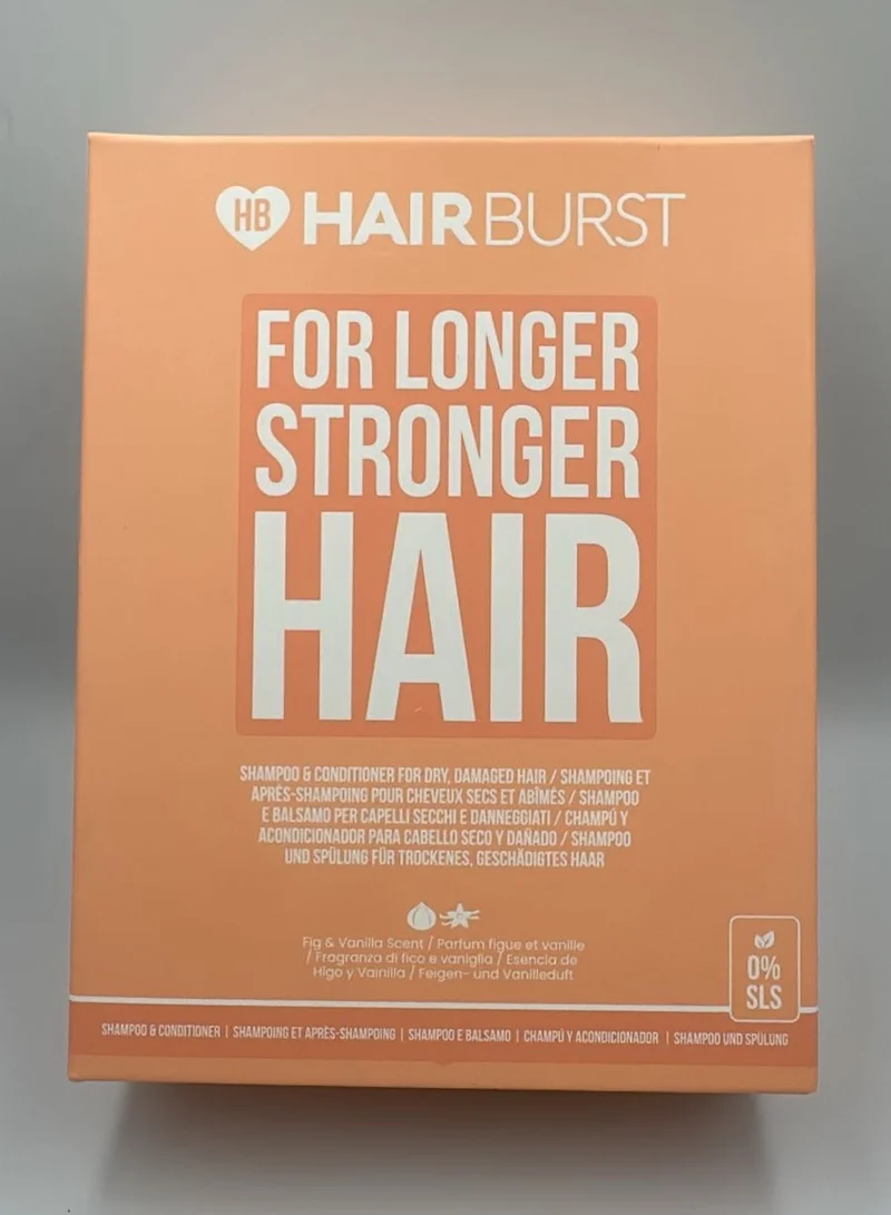 HAIR BURST Shampoo & Conditioner For Longer, Stronger, Dry, Damaged Hair - Moisture Locking, Breakage Reducing, Colour Protecting - Enriched with Vitamin B5, Almond Oil & Fig Extract - Silicone Free UK Made