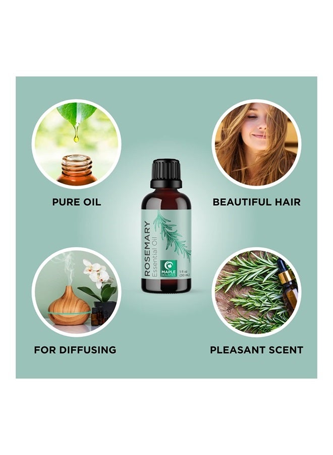 Maple Holistics Pure Rosemary Essential Oil for Aromatherapy - Pure Rosemary Oil for Hair Skin and Nails - Refreshing Rosemary Essential Oil for Diffusers Plus Dry Scalp Treatment and Hair Oil for Enhanced Shine - Image 4