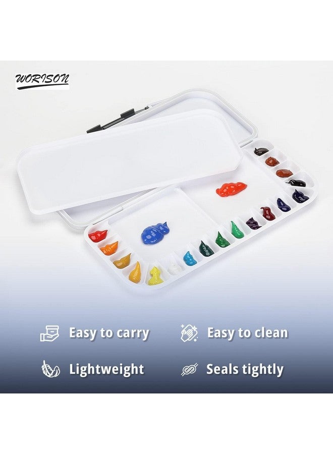Worison Linograph Airtight 20 Well Watercolor Folding Palette with 2 Mixing Areas and a Removable Clear Tray - Image 2