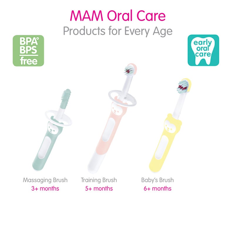 MAM Baby Toothbrushes (2 Baby's Brushes and 1 Safety Shield), Toothbrushes with Brushy The Bear Character, Interactive App, for Boys 6+ Months, Blue - Image 5