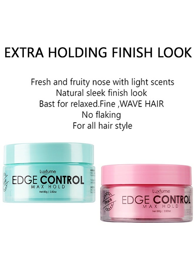 Luxfume Edge Control, Booster Extra Strength Moisture Thick Coarse Hair Great For Relaxed And Natural Hair Strong Hold Styling Gel 80g (Peach) - Image 4