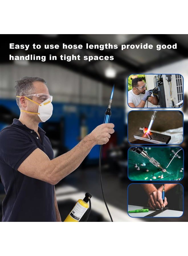 BLUEFIRE 3' Hose MAP/MAPP Gas Soldering Mini Pen Torch Kit Multi-Function Propane Torch with Free Flint Lighter Hotter Jewelry Torch Portable Brazing Welding Torch Kit by MAP Pro Propane Cylinder - Image 5