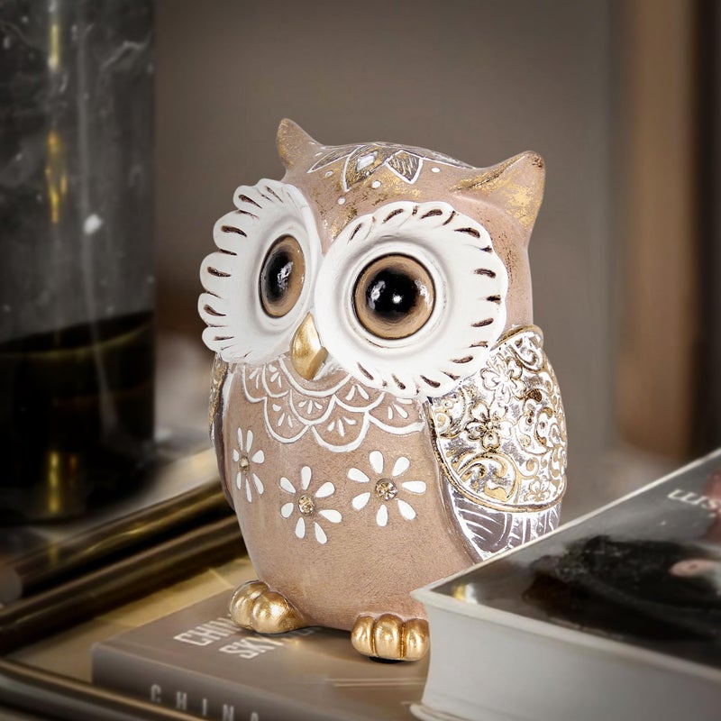 Leekung Owl Figurine Home Decor,Owl Statues and Sculptures for Shelf Decor Accents,Boho Owls Decorations for Bookshelf Bedroom Living Room Office Table Decor,Animal Gifts for Bird Lovers Women - Image 4