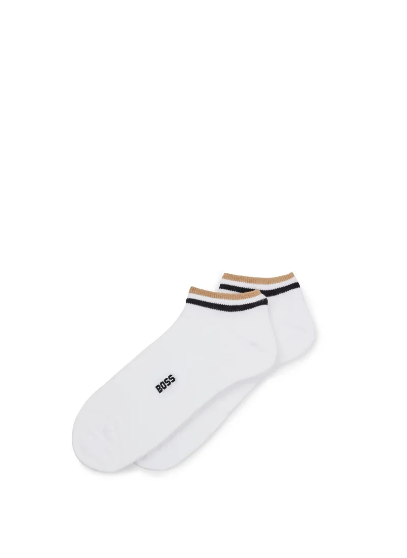 BOSS Two-pack of ankle socks with signature-stripe cuffs