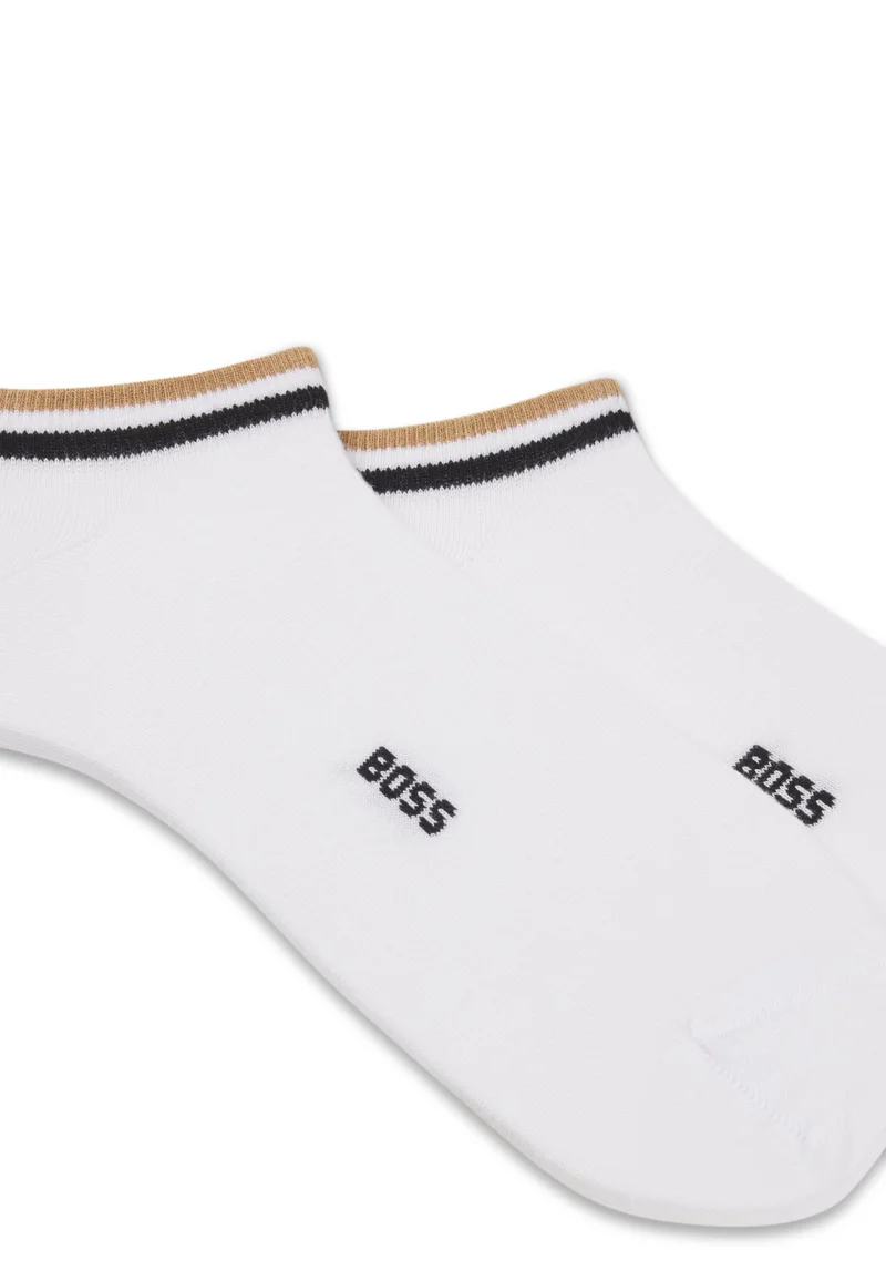 بوس جوارب للكاحل بعبوتين مع أساور مخططة مميزة