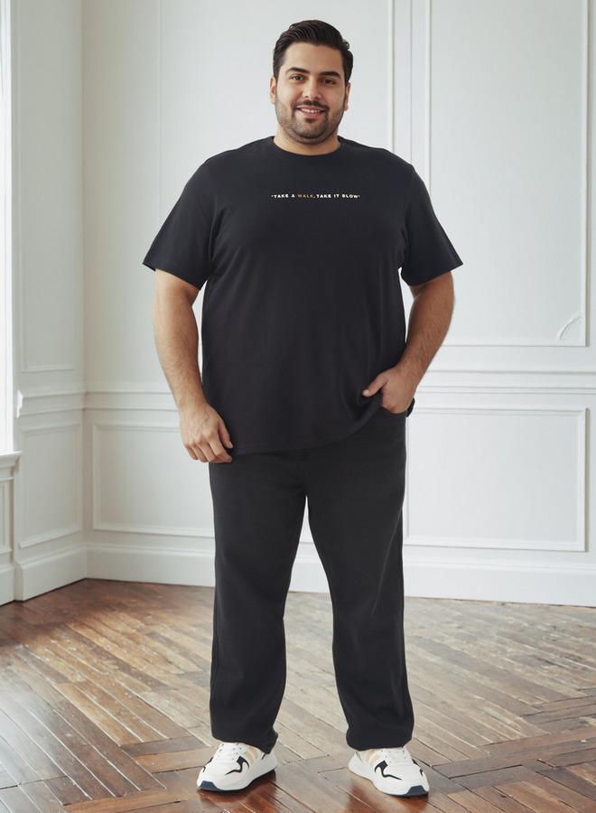 Splash FAV Men Regular Fit Crew Neck Short Sleeves Slogan Print T-shirt - Image 2