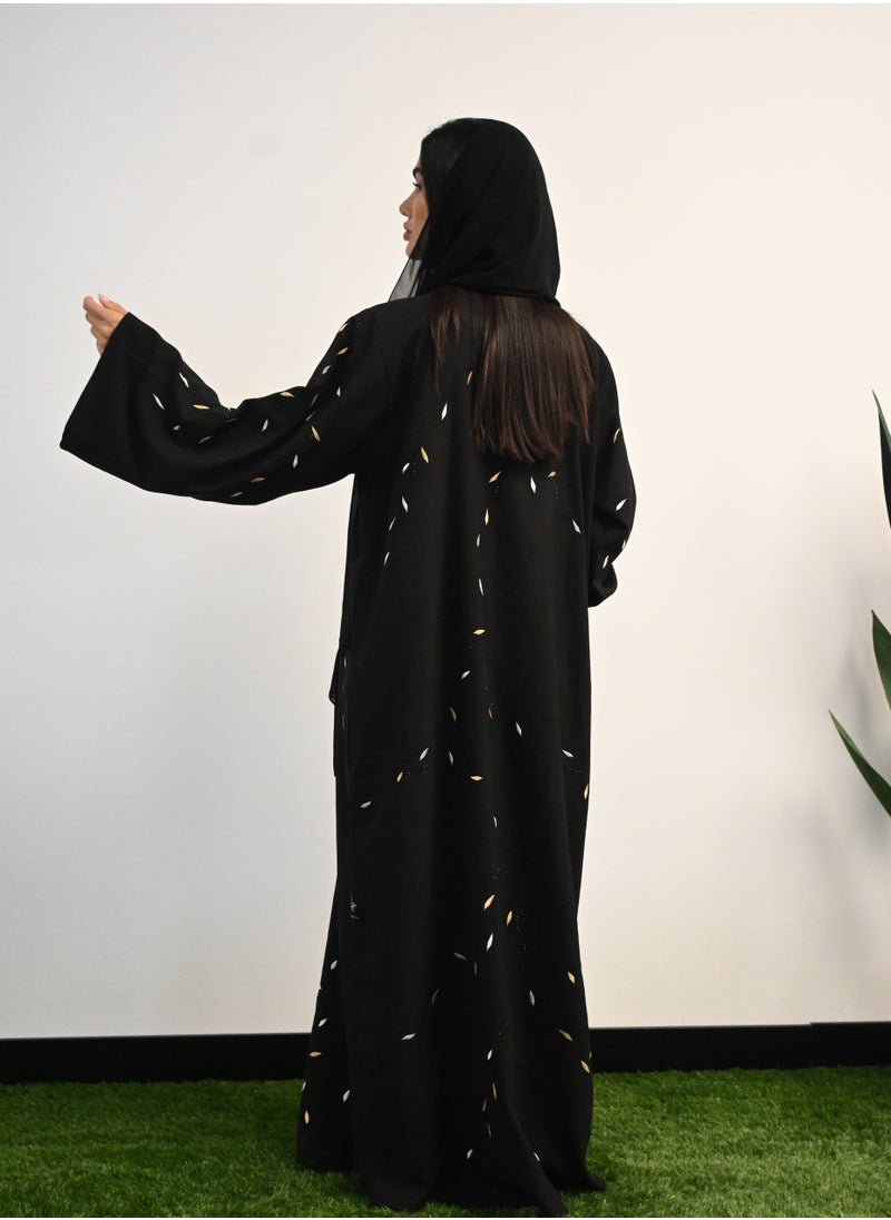 The Black Open And Close Abaya With Leaf Embroidery - pzsku/Z8DD0551F67BA21564BF0Z/45/_/1735279235/7f448ec9-ce38-4691-b33e-50d2ed35ac24