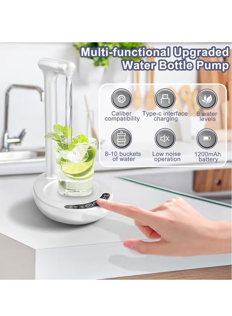 Desktop Water Pump, Electric Water Pump, Dispenser Electric Touch Screen Wireless Portabl Charging Table Bedside Water Pump for Home Office Camping - Image 3