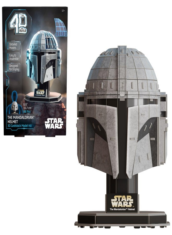 4D Build, Star Wars Mandalorian Helmet 3D Model Kit, Star Wars Collectibles & Desk Decor, Adult Puzzle, Building Toys, 3D Puzzles for Adults & Teens, 88 Pieces, Gift Ideas for Ages 12 & Up - Image 1