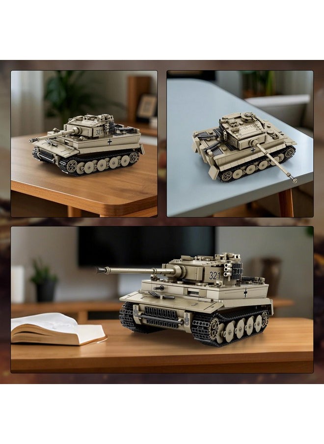 Reobrix Reobrix Tiger I Tank Building Block Set for Adult,WW2 Military German Tank Model Set,World of Tanks Authorized Products 77031,Army Toys Building Kit,Ideal Gift for Boys Kids Age 8+,1138 PCS  - Image 3
