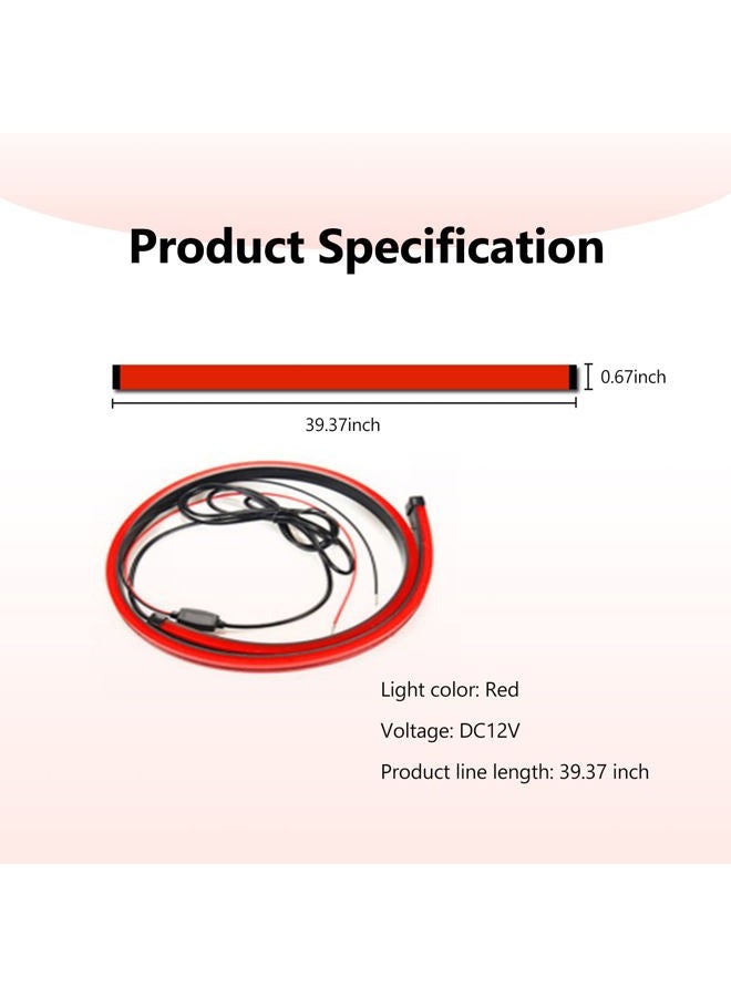 Miytsya 1 PC LED Third Brake Light Strip, Universal Red 3rd Brake Light Bar Sequential Turn Signals, IP67 Waterproof Flash Flexible High Mount Stop Light for Jeep Pickup Truck RV SUV (39.4 Inch) - Image 2