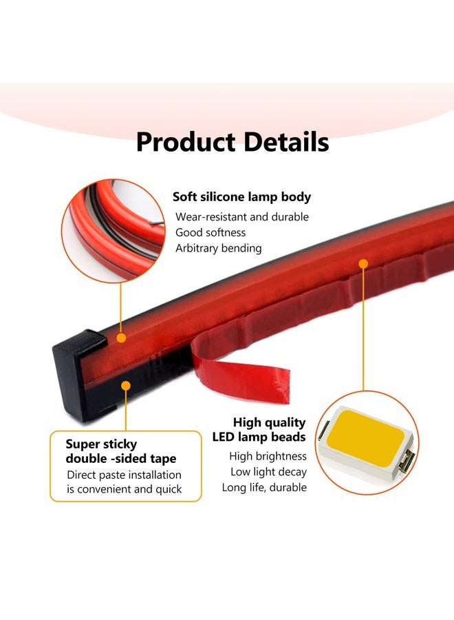 Miytsya 1 PC LED Third Brake Light Strip, Universal Red 3rd Brake Light Bar Sequential Turn Signals, IP67 Waterproof Flash Flexible High Mount Stop Light for Jeep Pickup Truck RV SUV (39.4 Inch) - Image 4
