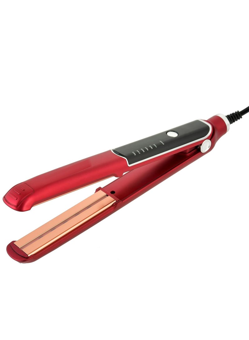 REFURA Hair Straightener for Women with Ceramic Coated Plates, Quick Heatup & Travel Friendly Red RE-8252 - Image 1