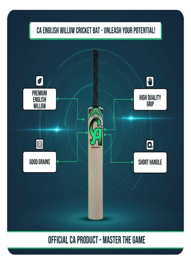 تبلد مضرب كريكيت من خشب الصفصاف الإنجليزي من SAG CA | مضرب خفيف الوزن كامل الحجم | مضرب فاخر من خشب الصفصاف الإنجليزي لكرة الموسم | مقبض مريح مصمم هندسيًا | مثالي للضربات القوية في مباريات الأندية والبطولات - Image 5