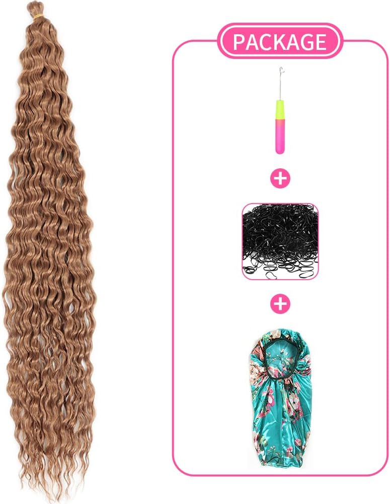 DSOAR Deep Twist Crochet Hair Hair Bundles Water Wave Synthetic Hair Extension Curly Braiding Ombre Curl Braiding Hairpiece, 30 Inch 3 Packs - Image 5