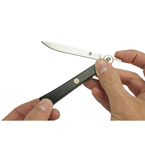 Shun Higo-No Kami Personal Steak Knife, 3.5” Handcrafted Japanese Knife, VG10 Stainless Steel Blade, Pakkawood Handle - Image 3