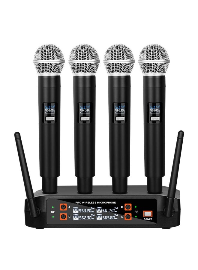 نظام ميكروفون لاسلكي UHF احترافي 4 قنوات من ZFSZ مع 4 ميكروفونات يدوية - Image 1