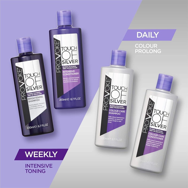 PROVOKE Touch of Silver Colour Care Conditioner 200 ml - Moisturising Formula for Blonde, Platinum, and White Hair - Image 5