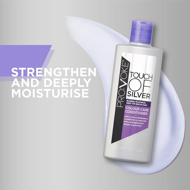 PROVOKE Touch of Silver Colour Care Conditioner 200 ml - Moisturising Formula for Blonde, Platinum, and White Hair - Image 3