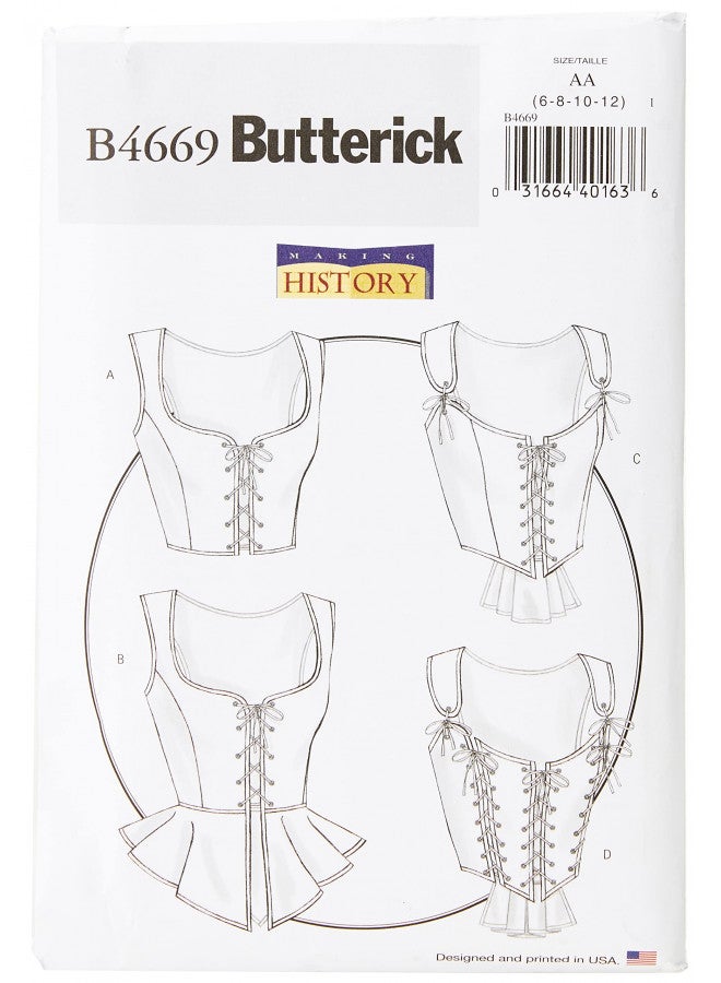 BUTTERICK PATTERNS B4669 Misses' Corset, Size AA (6-8-10-12) - Image 1