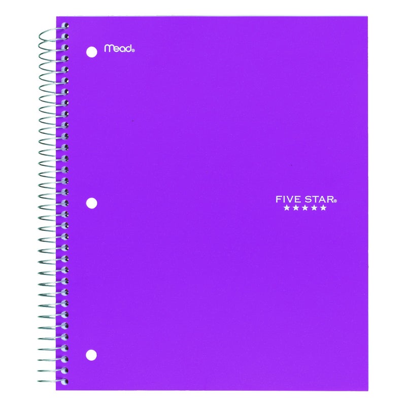 Mead Five Star 06210 Wirebound 3-Subject Notebook, College Rule, 11 x 8 1/2, 150 Sheets, Assorted - Image 3