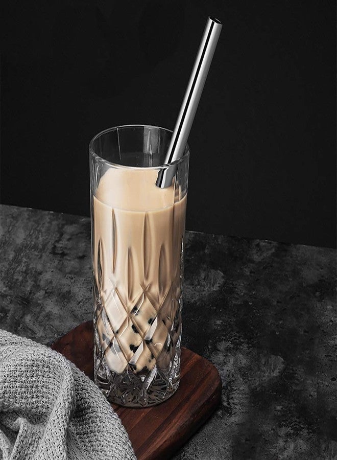 ALINK Reusable Boba Straws with Case and Cleaning Brush, 4-Pack Extra Wide Stainless Steel Metal Bubble Tea Straw for Smoothie, Shakes, Tapioca Pearl, 12 mm x 9 inch - Image 3
