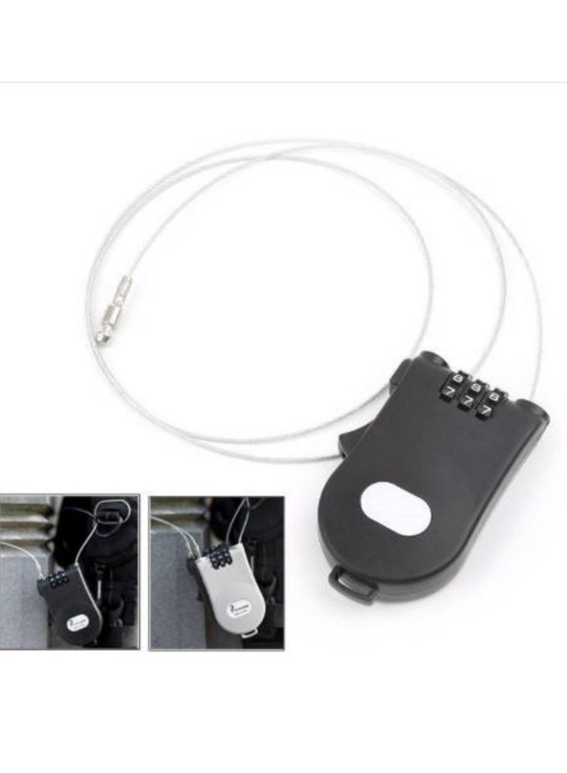 Combination Lock Cable Lock Padlock with 3 Digit Numeric Code, 100CM Extendable Cable, Heifer Shape, Customized Safety Lock for Suitcase Stroller Luggage Laptop(Silver) - Image 1