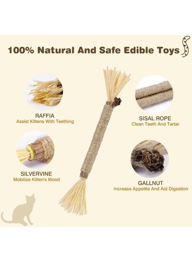 4 Pack Silvervine Sticks for Cats - Cat Chew Toy for Teeth Cleaning, Edible Matatabi Kitty Chew Sticks, Catnip Cat Toys for Indoor Cats (4 Sticks) - Image 2