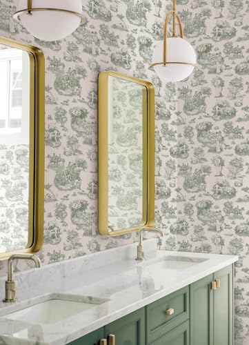 NuWallpaper x Rachel Antonoff Green The Chase Peel and Stick Wallpaper RAS6261 - Image 3