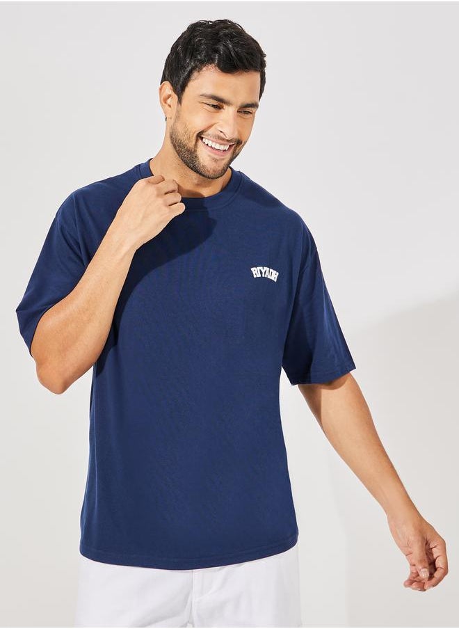 Styli Streetwear Back Varsity Print Oversized T-Shirt  - Image 3
