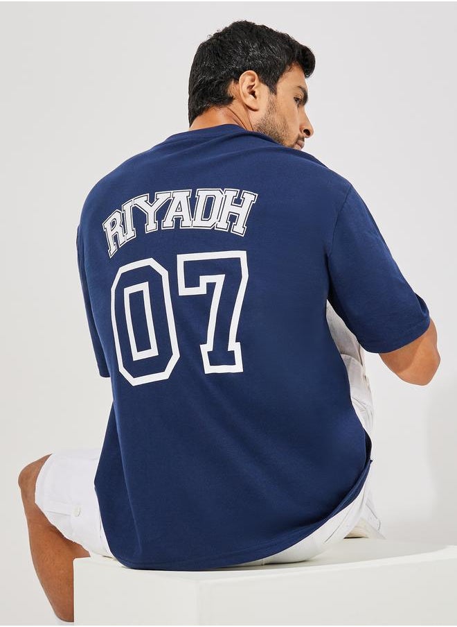 Styli Streetwear Back Varsity Print Oversized T-Shirt  - Image 1