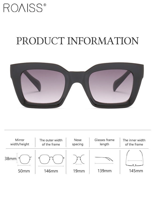 رويس نظارات شمسية كلاسيكية للنساء، نظارات شمسية مربعة سميكة بإطار سميك، مقاومة للأشعة فوق البنفسجية 400، نظارات شمسية مضادة للتوهج للنساء مع حافظة للنظارات - Image 4
