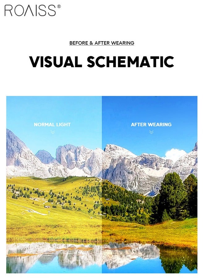 رويس نظارات شمسية كلاسيكية للنساء، نظارات شمسية مربعة سميكة بإطار سميك، مقاومة للأشعة فوق البنفسجية 400، نظارات شمسية مضادة للتوهج للنساء مع حافظة للنظارات - Image 5