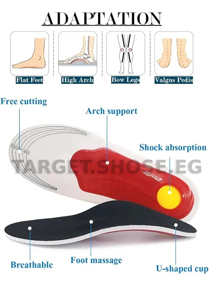 نعل داخلي طبي لتقويم القدم، دعم قوسي ثلاثي الأبعاد مع وسادة جل للكعب، مناسب للقدم المسطحة والتهاب اللفافة الأخمصية وآلام الكعب، نعل داخلي مريح للأحذية الرياضية وأحذية العمل – مقاس (EU 40-46) - Image 4