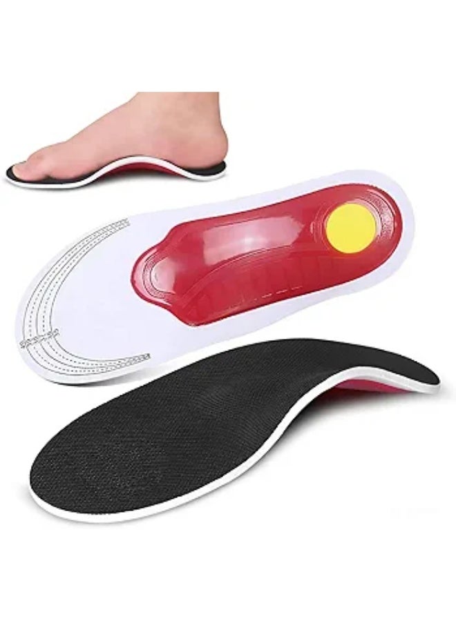 نعل داخلي طبي لتقويم القدم، دعم قوسي ثلاثي الأبعاد مع وسادة جل للكعب، مناسب للقدم المسطحة والتهاب اللفافة الأخمصية وآلام الكعب، نعل داخلي مريح للأحذية الرياضية وأحذية العمل – مقاس (EU 40-46) - Image 1