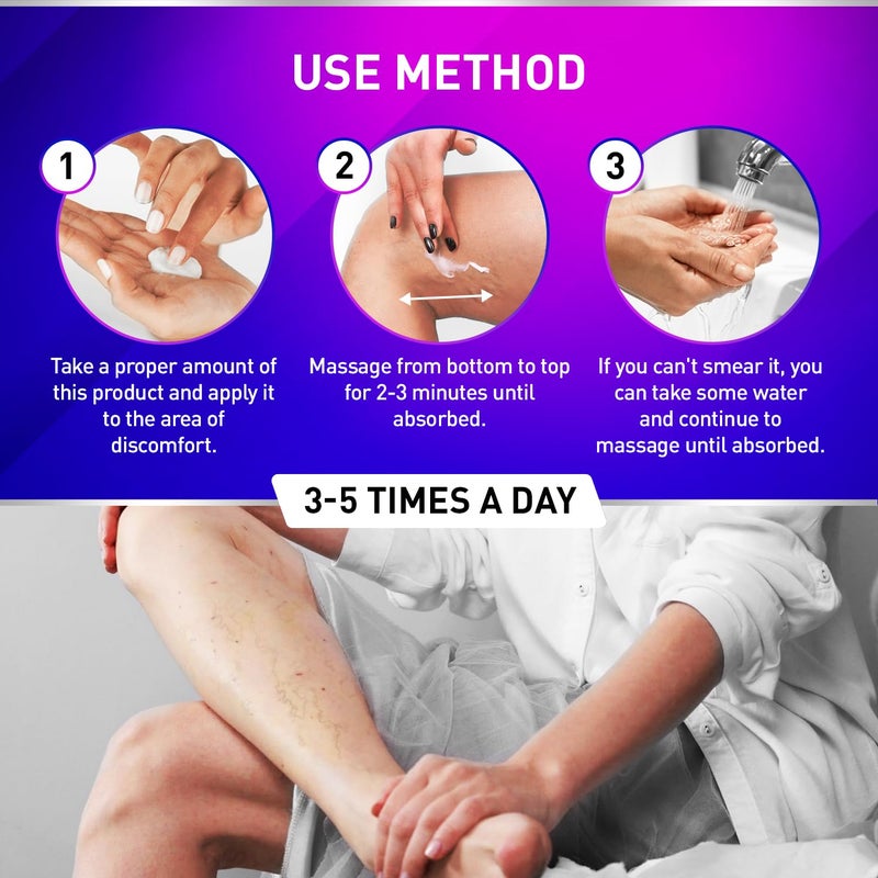 Pharmapulse Leg Comfort Cream â€“ Cooling & Moisturizing Formula for Smooth, Refreshed Skin â€“ Collagen-Infused Cream for Nourished, Relaxed Legs â€“ Gentle Daily Skincare for All Skin Types, 2oz - Image 5