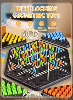 ماركة غير محددة Chain Triangle Game, Chain Triangle Chess Game,Triggle Rubber Band Game,2 to 4 Players for Family,Party   105 / 5,000 لعبة المثلث المتسلسل، لعبة شطرنج المثلث المتسلسل، لعبة الشريط المطاطي المحفز، من 2 إلى 4 لاعبين للعائلة والحفلات  - Image 2