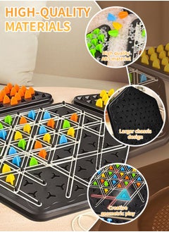 ماركة غير محددة Chain Triangle Game, Chain Triangle Chess Game,Triggle Rubber Band Game,2 to 4 Players for Family,Party   105 / 5,000 لعبة المثلث المتسلسل، لعبة شطرنج المثلث المتسلسل، لعبة الشريط المطاطي المحفز، من 2 إلى 4 لاعبين للعائلة والحفلات  - Image 3