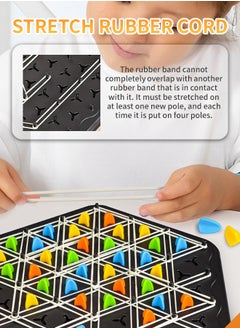 ماركة غير محددة Chain Triangle Game, Chain Triangle Chess Game,Triggle Rubber Band Game,2 to 4 Players for Family,Party   105 / 5,000 لعبة المثلث المتسلسل، لعبة شطرنج المثلث المتسلسل، لعبة الشريط المطاطي المحفز، من 2 إلى 4 لاعبين للعائلة والحفلات  - Image 5