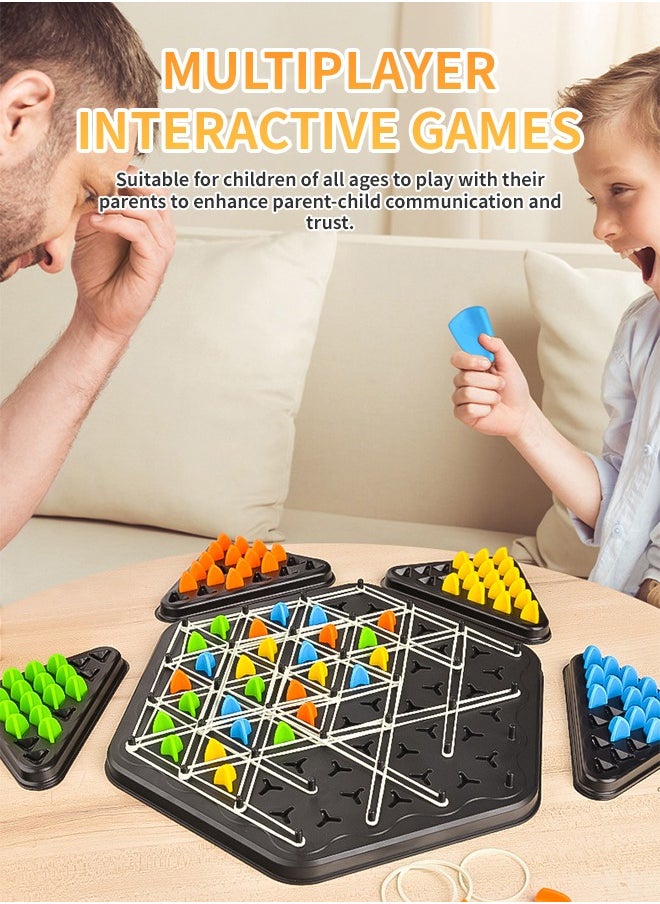 ماركة غير محددة - Chain Triangle Game, Chain Triangle Chess Game,Triggle Rubber Band Game,2 to 4 Players for Family,Party   105 / 5,000 لعبة المثلث المتسلسل، لعبة شطرنج المثلث المتسلسل، لعبة الشريط المطاطي المحفز، من 2 إلى 4 لاعبين للعائلة والحفلات - Image 1