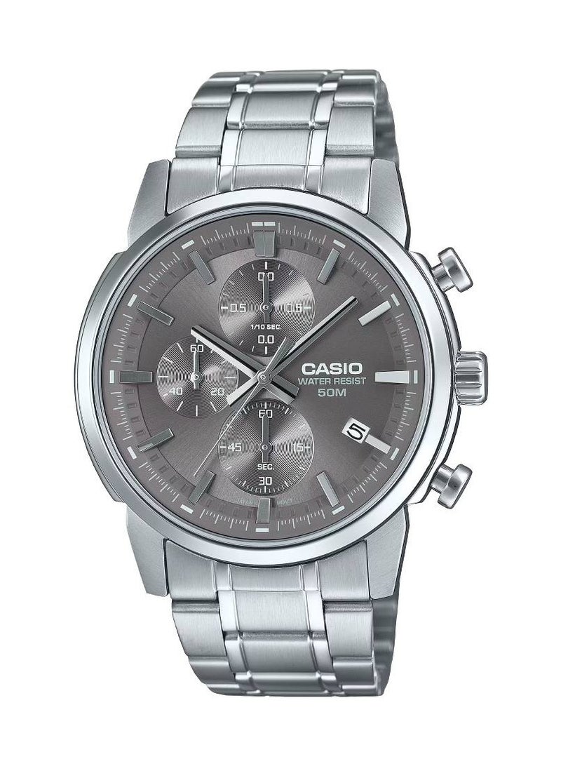 CASIO ساعة كرونوغراف كوارتز ستانلس ستيل للرجال MTP-E510D-8AVDF