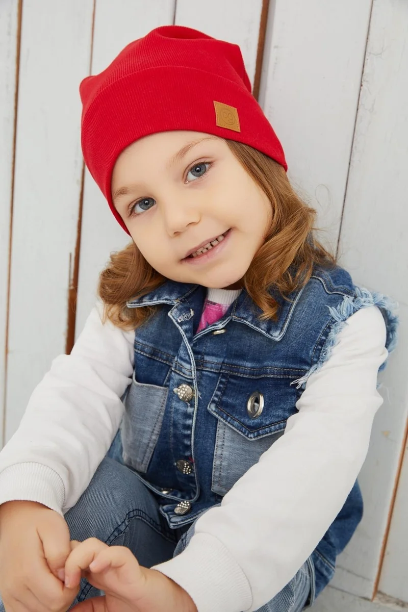 Babygiz Girl's Red Hat Beret Handmade Cotton Camisole