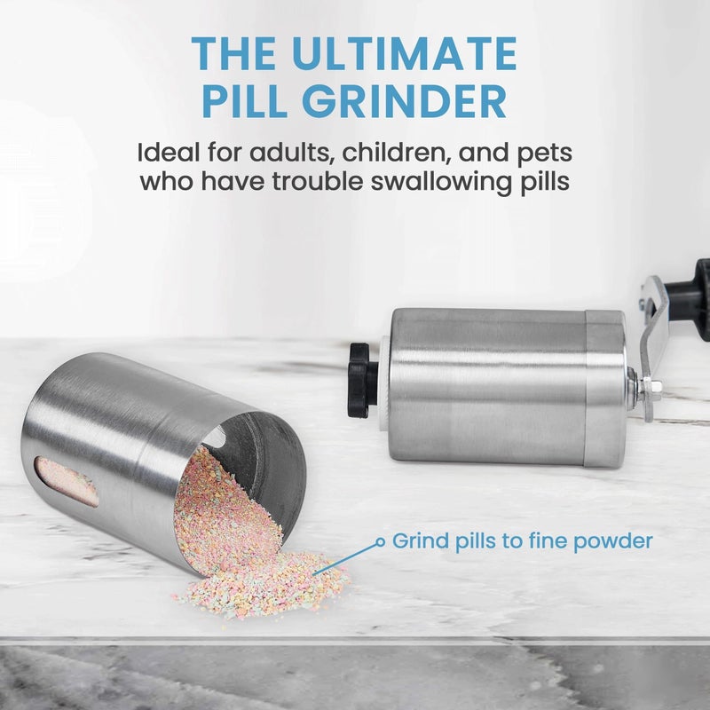 Stainless Steel Pill Crusher Grinder Large Capacity Fine Powder for Pet Feeder - Image 3