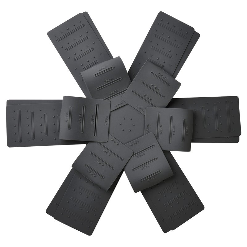 Pot  Pan Protectors 3Piece Silicone Cookware Protector Pad Stacking Pan Protector It Has a Unique Opening and Fixing Design That Can be Used to Protect and Separate Pots and PansBlack